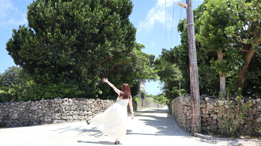 沖縄の石垣道で過ごす旅行中の様子